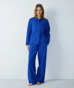 Etam Chemise de pyjama en coton à rayures BLEUROYAL Cheap