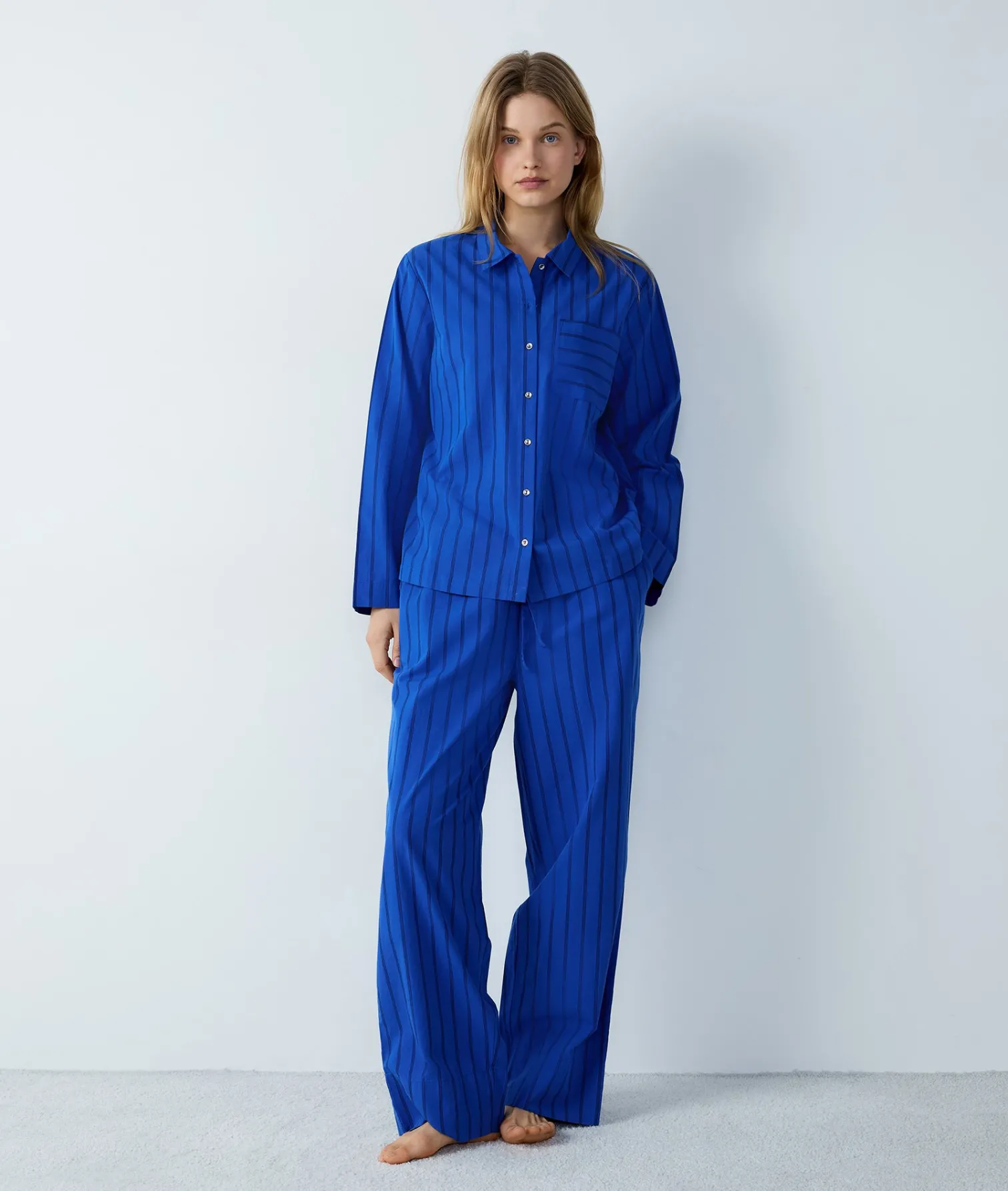 Etam Chemise de pyjama en coton à rayures BLEUROYAL Cheap