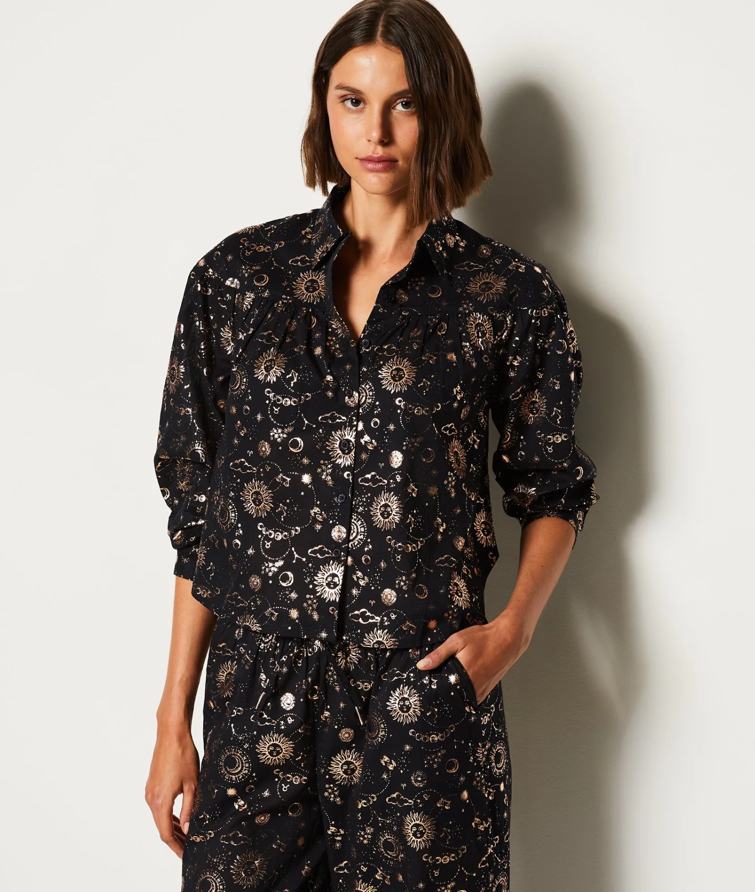 Etam Chemise de pyjama en coton imprimée constellation NOIR Online