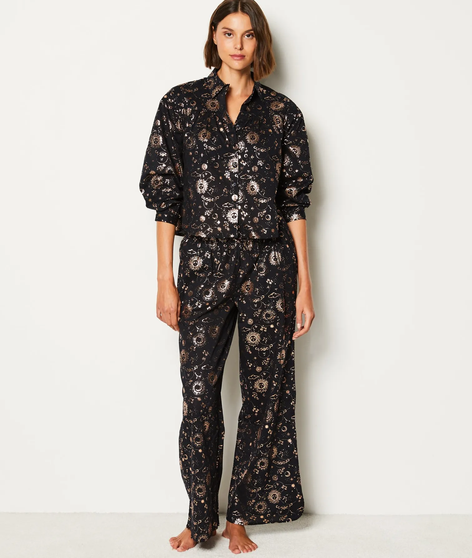 Etam Chemise de pyjama en coton imprimée constellation NOIR Online