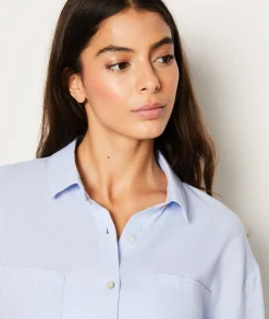 Etam Chemise de pyjama en lin BLEU Cheap