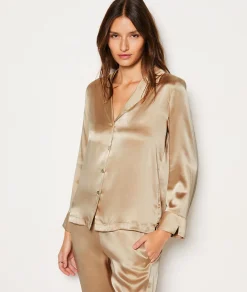 Etam Chemise de pyjama en soie SAUMONPECHE Hot