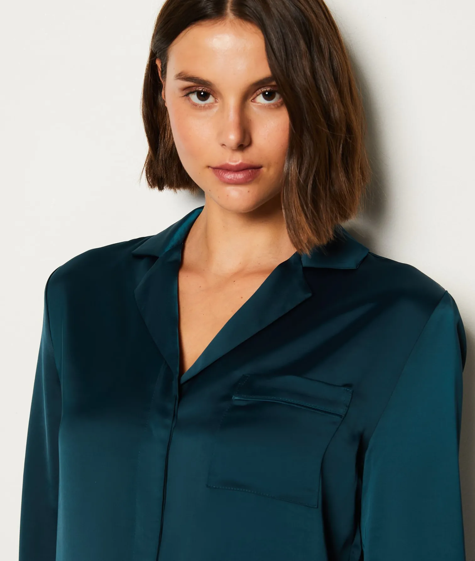 Etam Chemise de pyjama satinée VERT Best Sale
