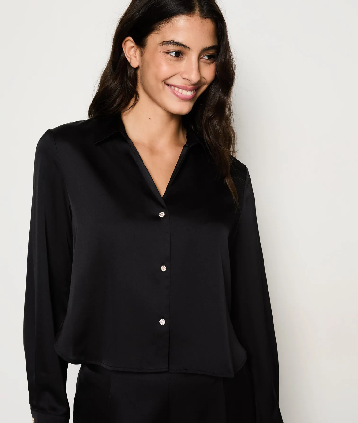 Etam Chemise de pyjama satinée NOIR Cheap