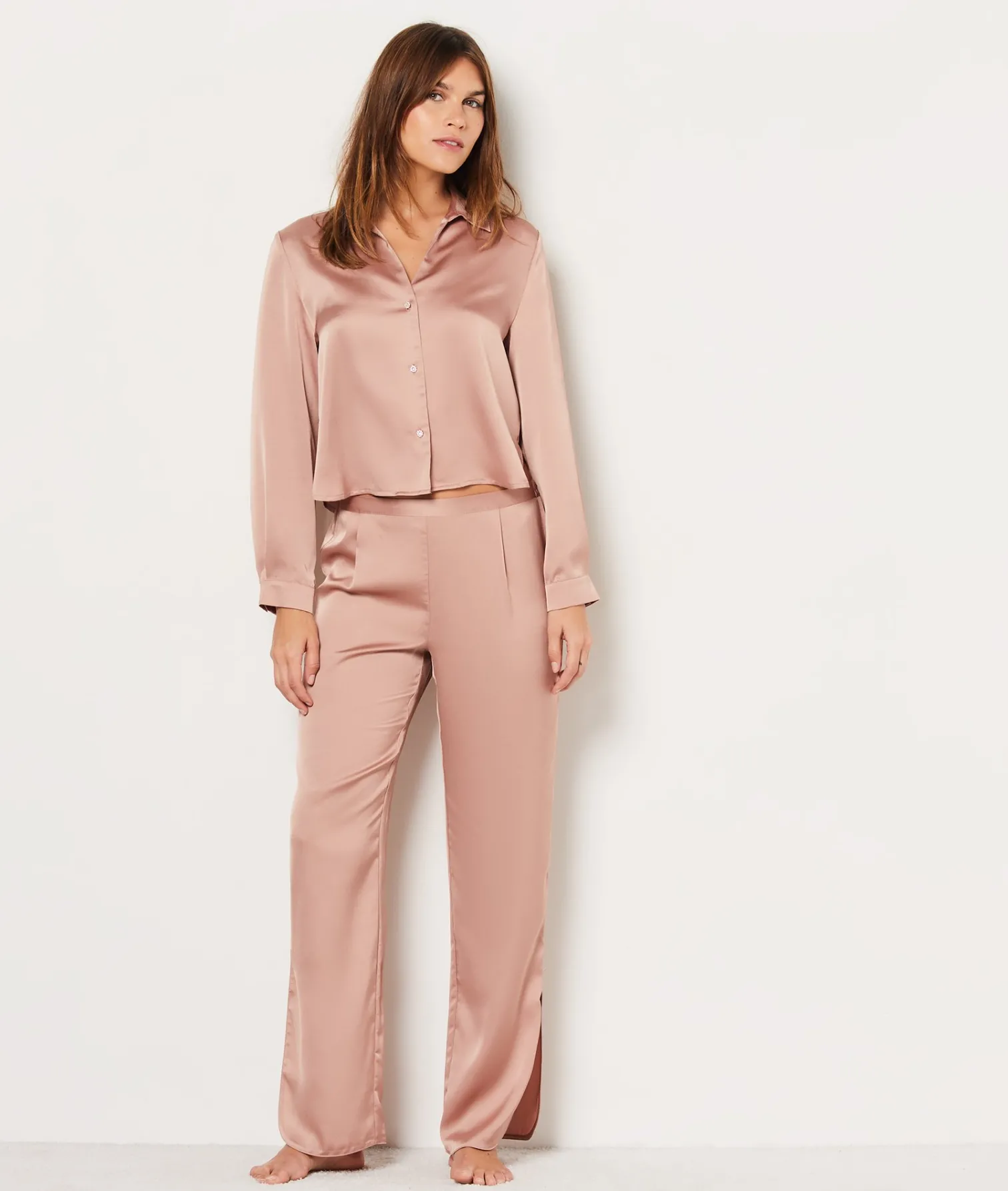 Etam Chemise de pyjama satinée BEIGE New