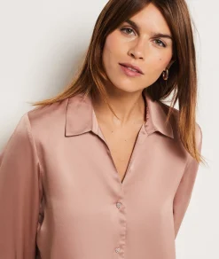 Etam Chemise de pyjama satinée BEIGE New