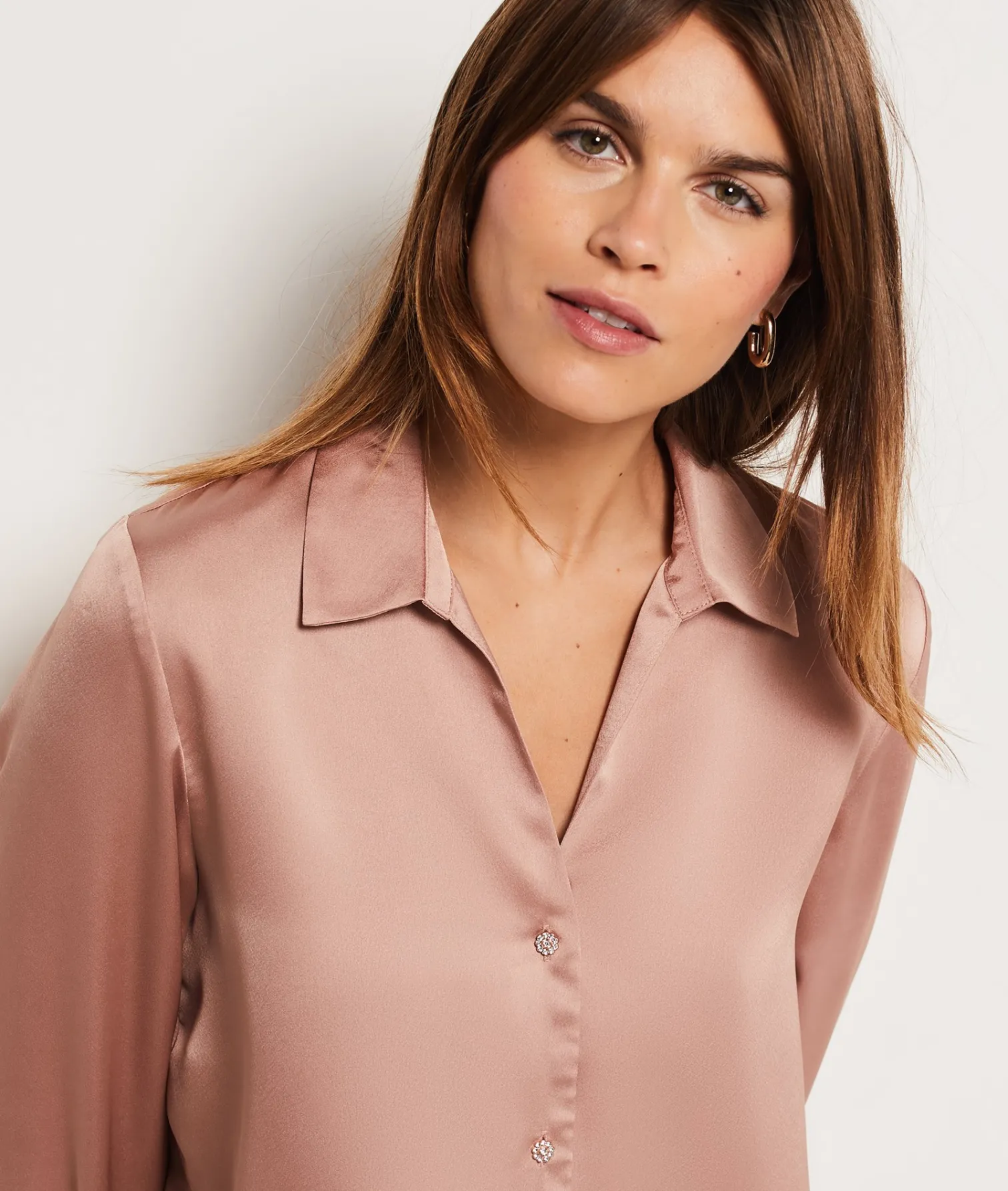 Etam Chemise de pyjama satinée BEIGE New