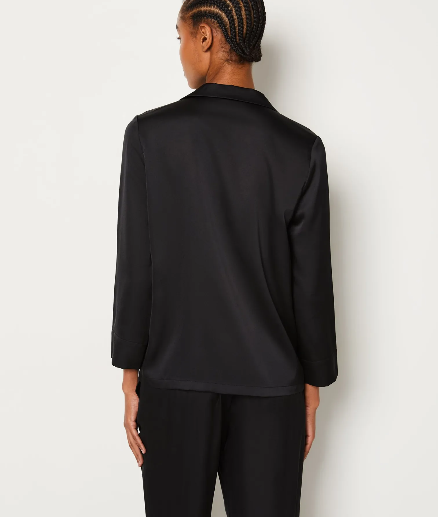 Etam Chemise de pyjama satinée à noeud NOIR Outlet