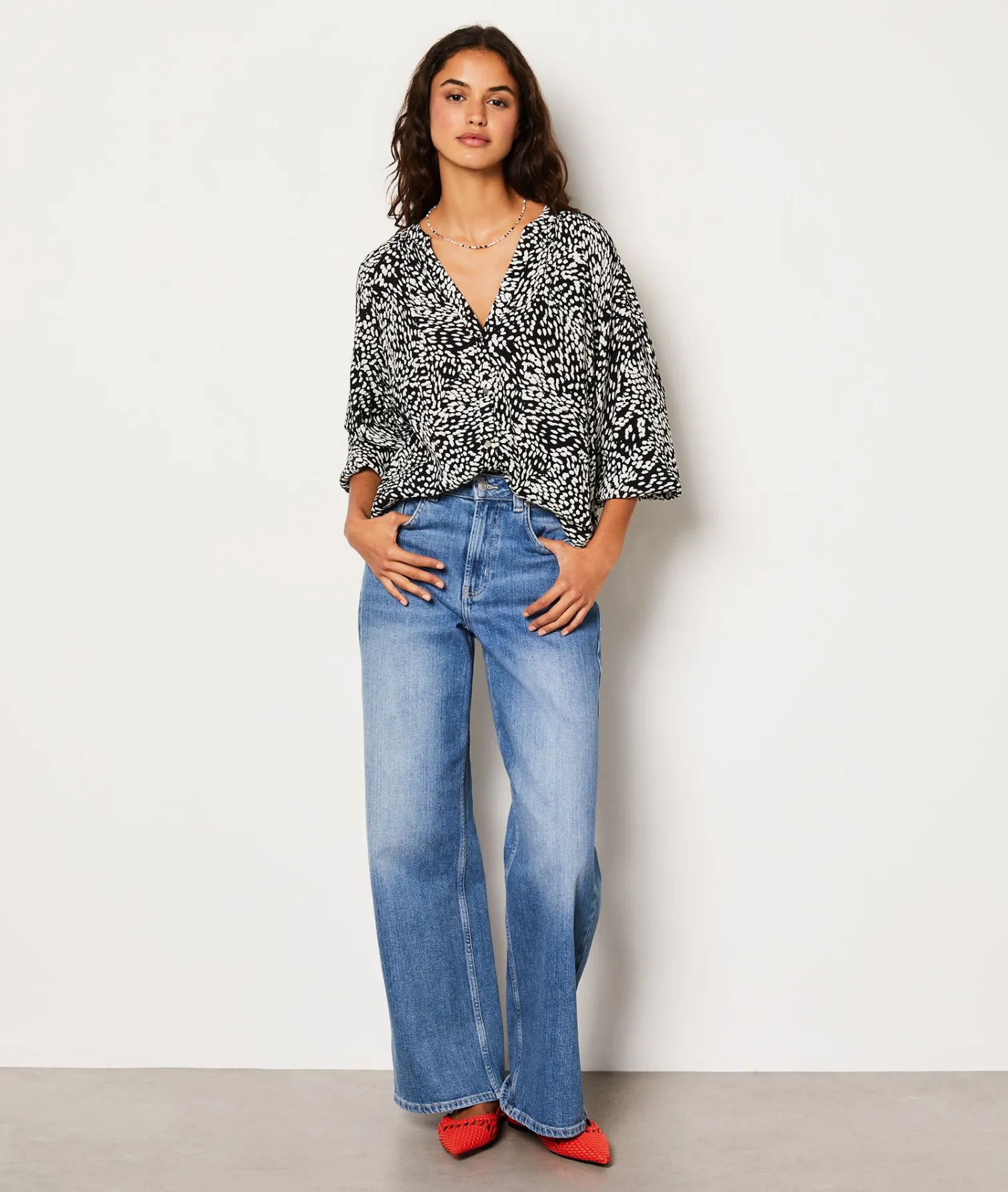 Etam Chemise fluide boutonnée à motifs IMPFDBLANC Cheap