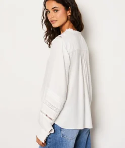 Etam Chemise fluide boutonnée brodée LIN Best Sale