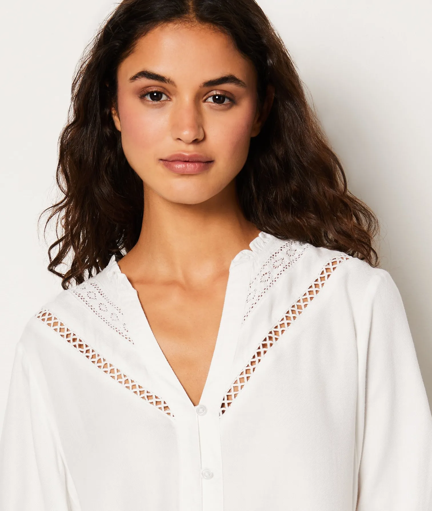 Etam Chemise fluide boutonnée brodée LIN Best Sale