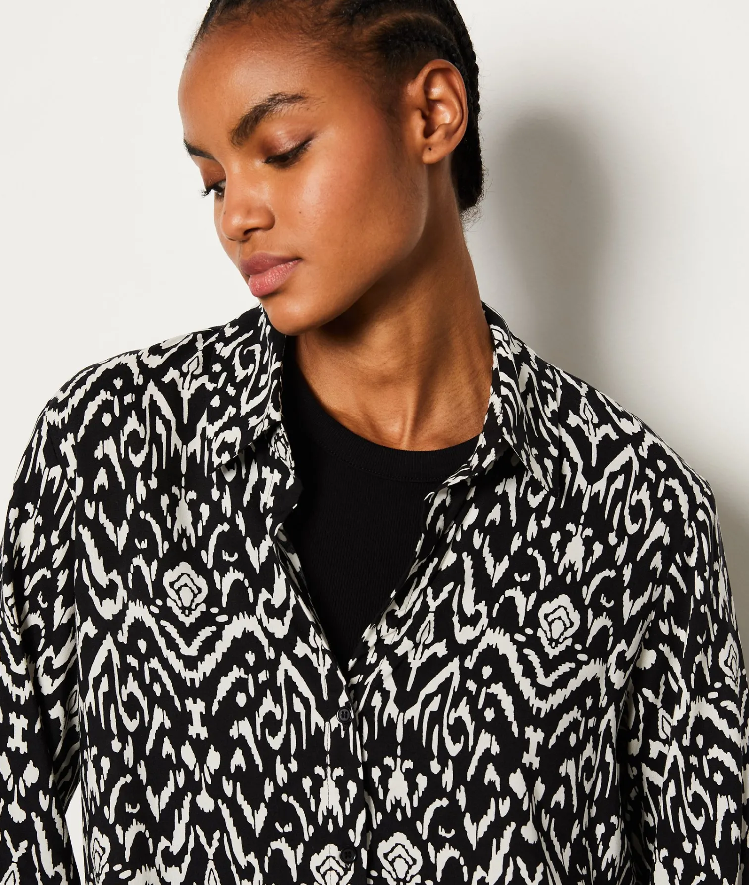Etam Chemise fluide imprimée ANTHRACITE Flash Sale