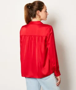 Etam Chemise satinée ROUGE Hot