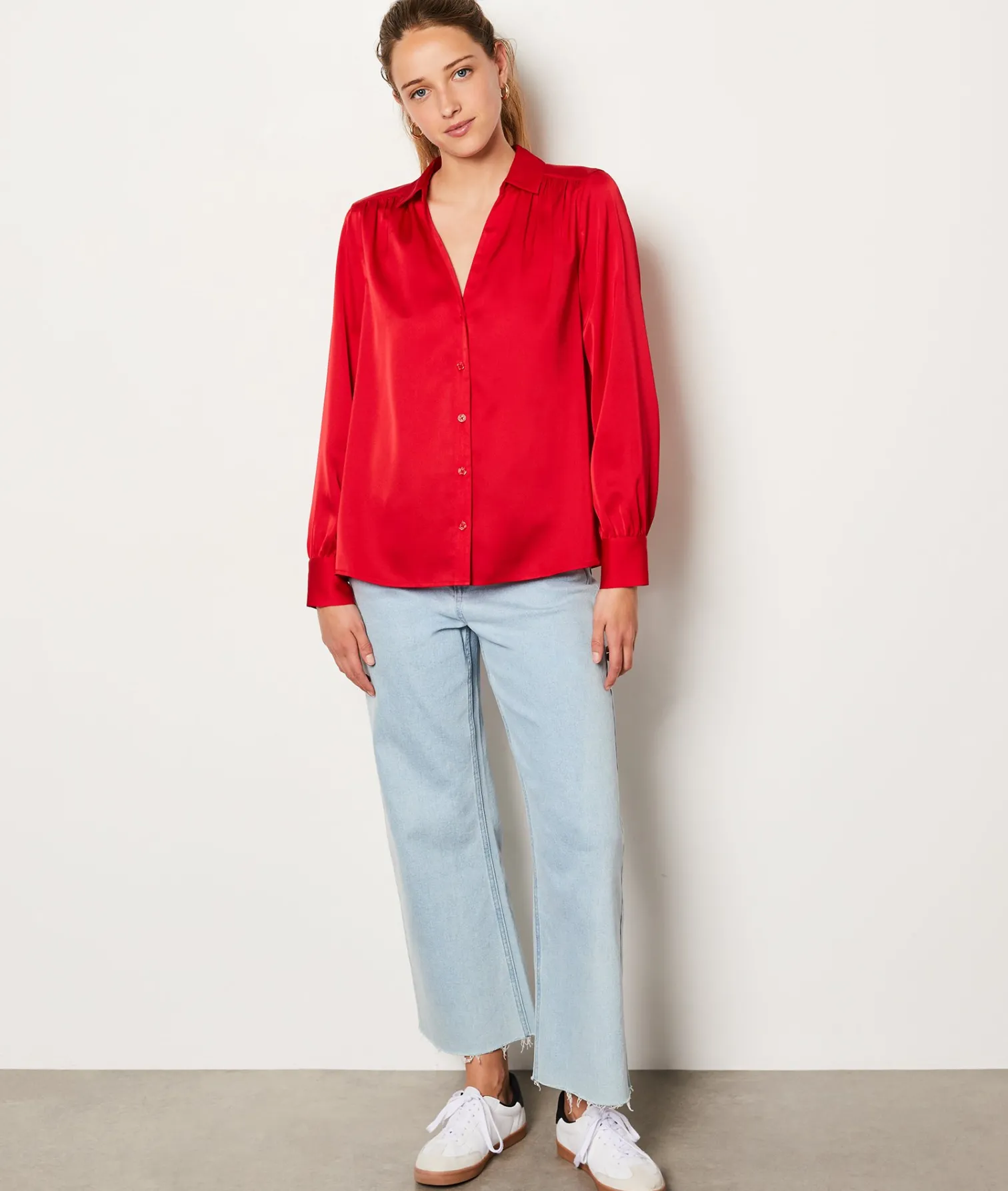 Etam Chemise satinée ROUGE Hot