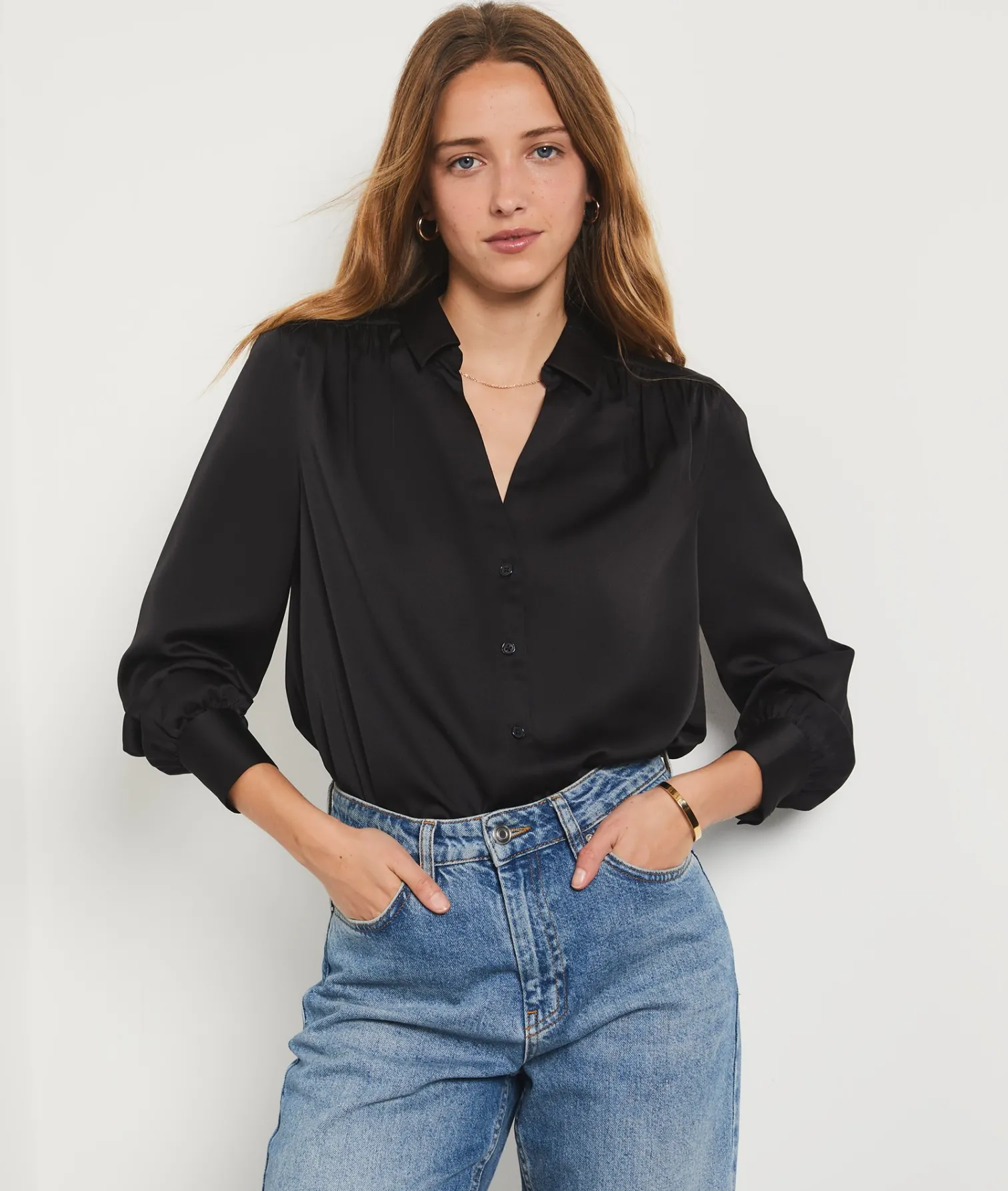 Etam Chemise satinée NOIR Store