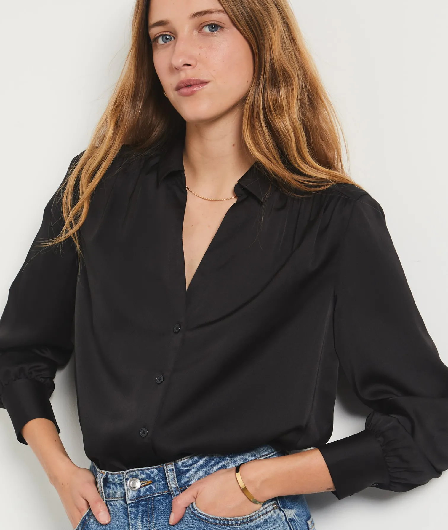 Etam Chemise satinée NOIR Store