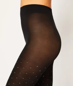 Etam Collant mode plumetis brillant NOIR Shop