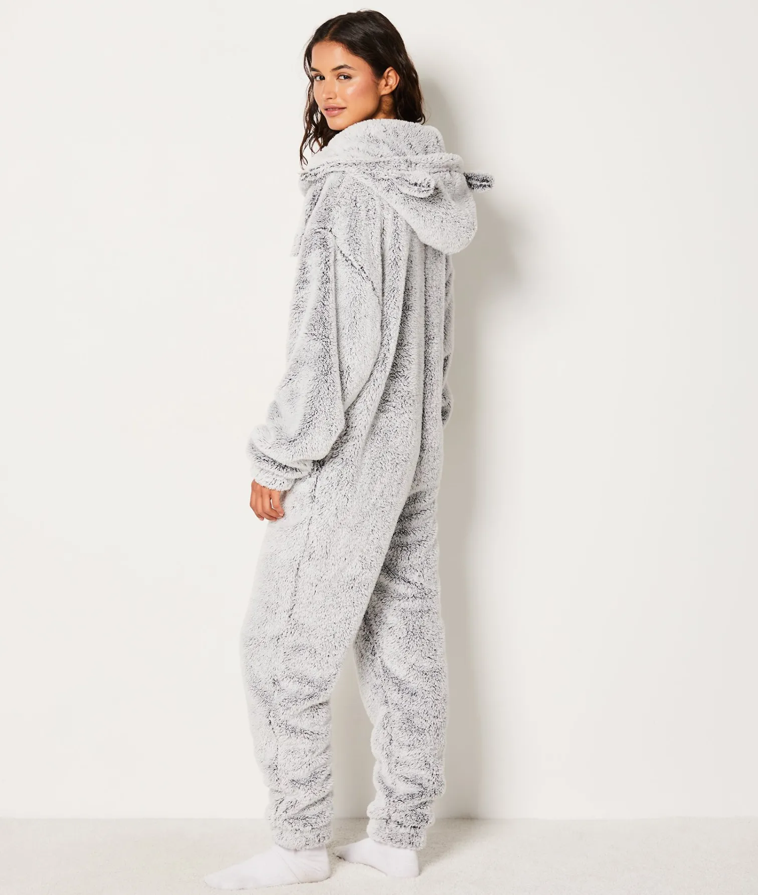 Etam Combinaison polaire à capuche GRIS Clearance
