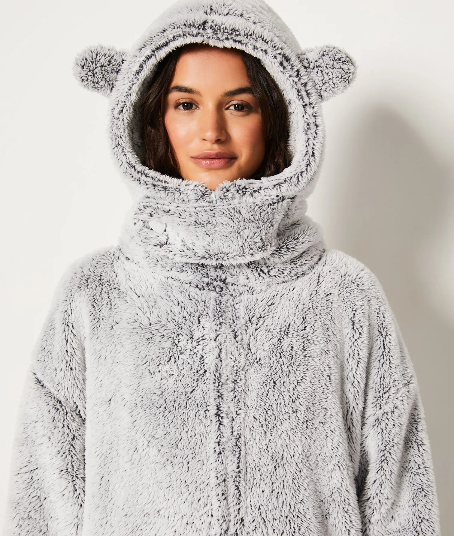 Etam Combinaison polaire à capuche GRIS Clearance