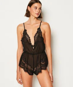 Etam Combi-short fines bretelles détails dentelle NOIR Flash Sale