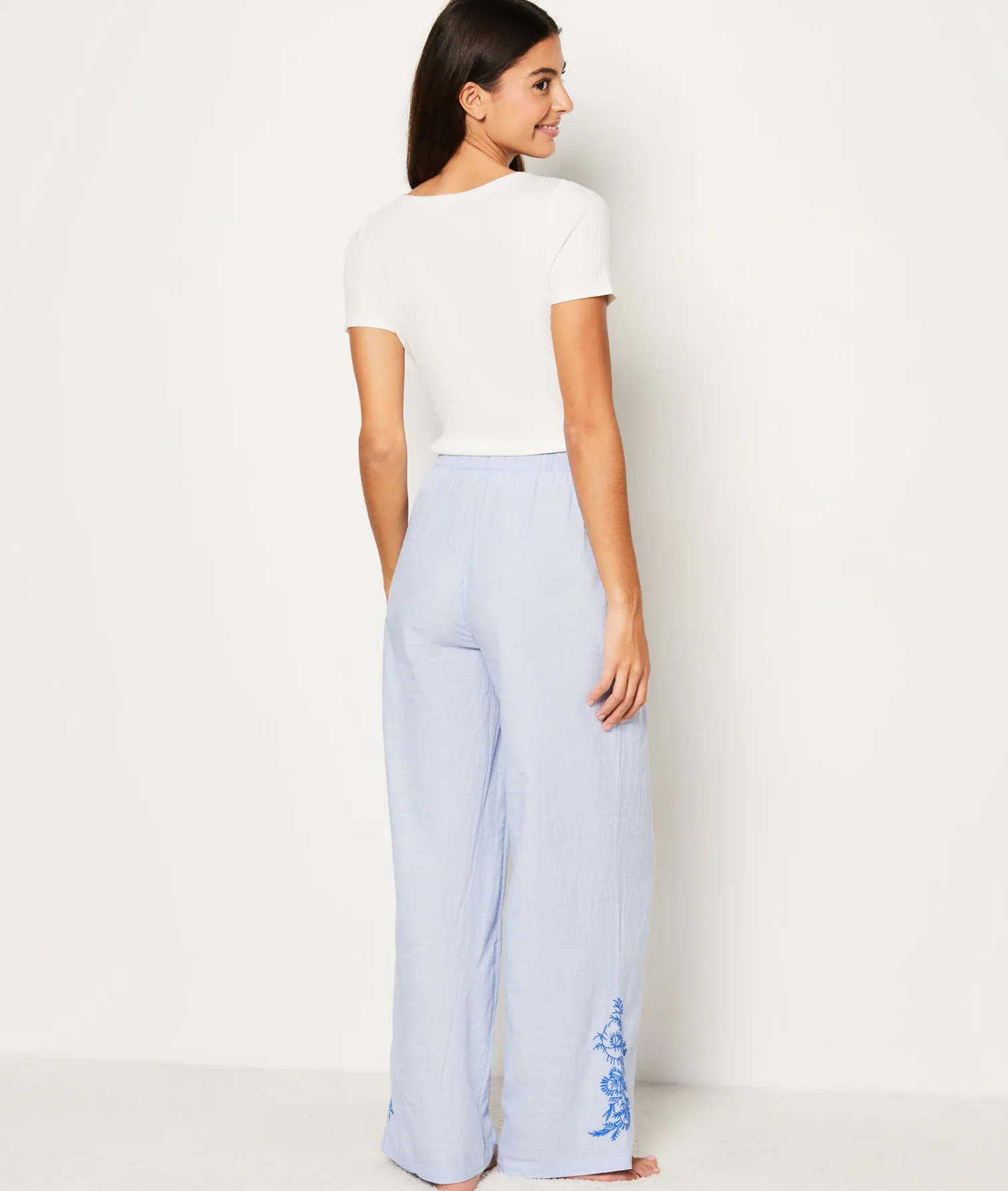 Etam Cotton Pyjama Bottoms BLEUCIEL Best