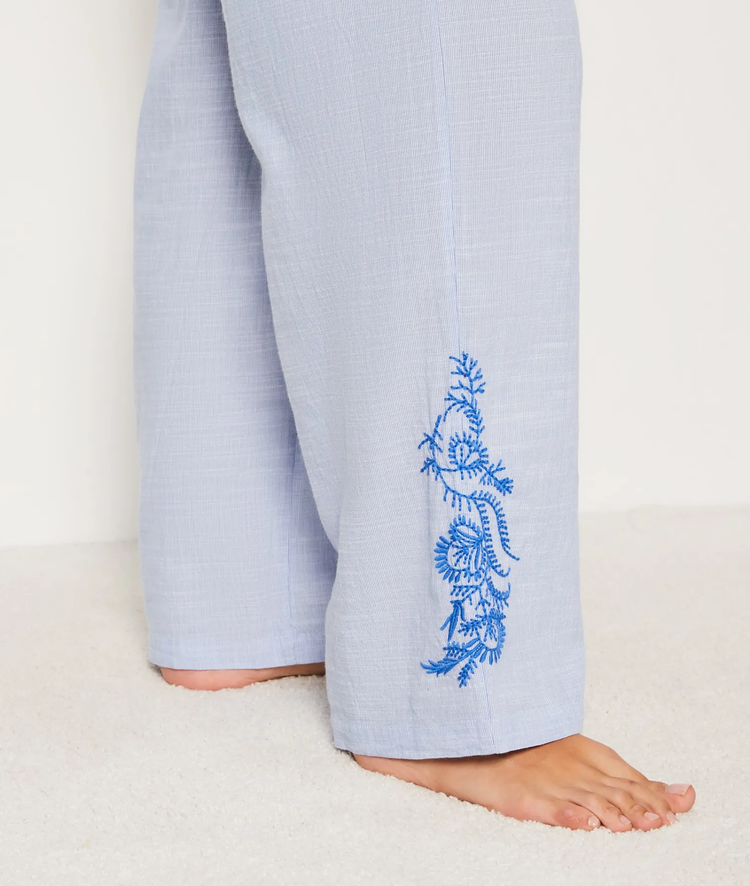 Etam Cotton Pyjama Bottoms BLEUCIEL Best
