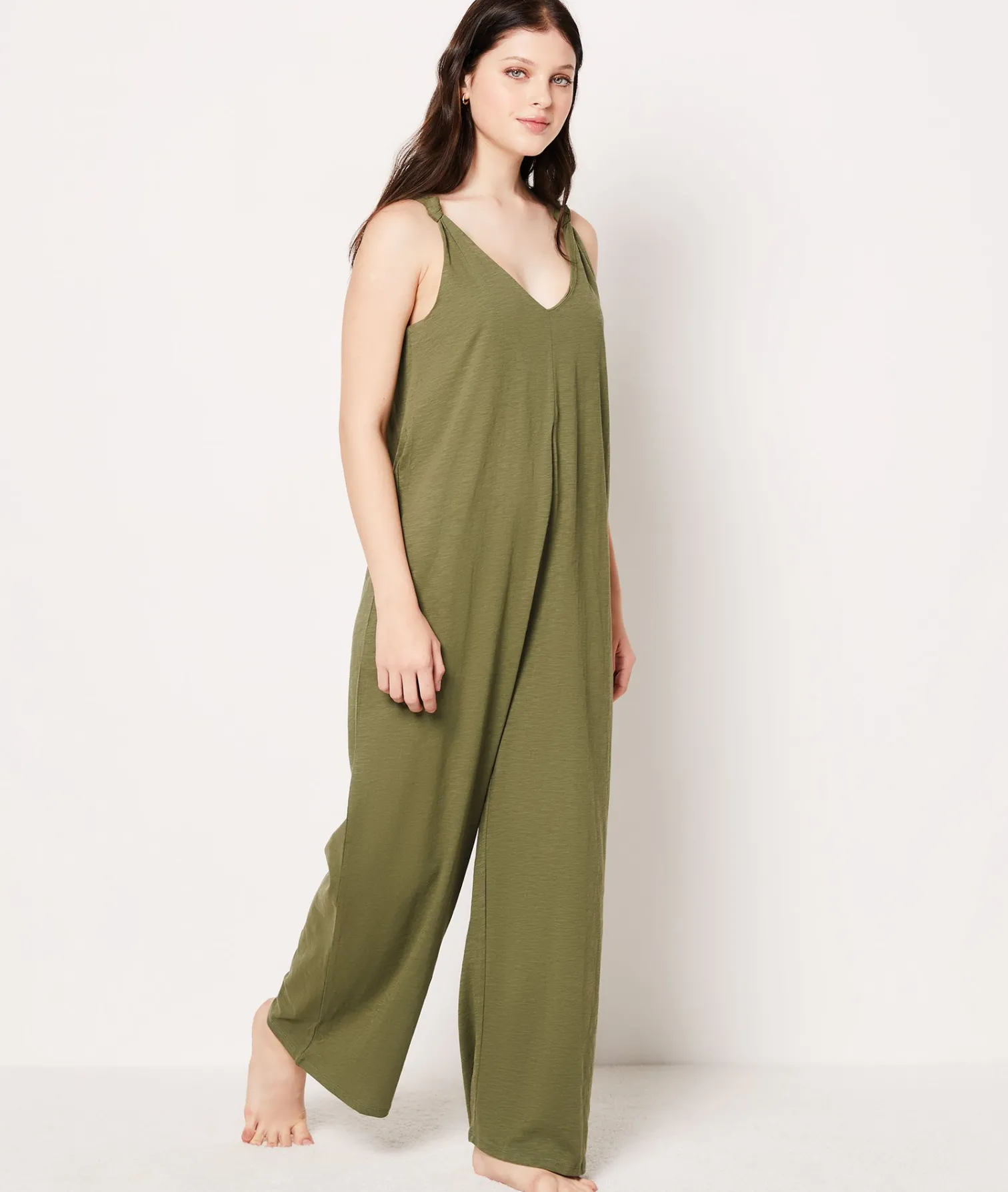Etam Cotton Pyjama Jumpsuit GREEN Discount