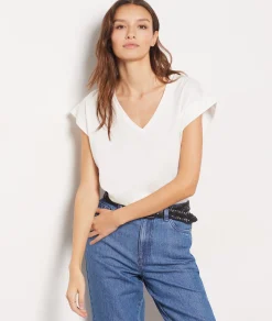 Etam Cotton T-Shirt ECRU Sale