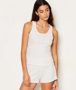 Etam Débardeur côtelé en coton GRIS Store
