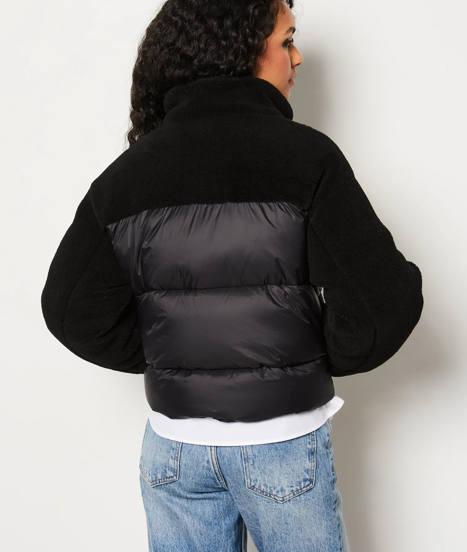 Etam Doudoune courte en fausse fourrure NOIR Clearance