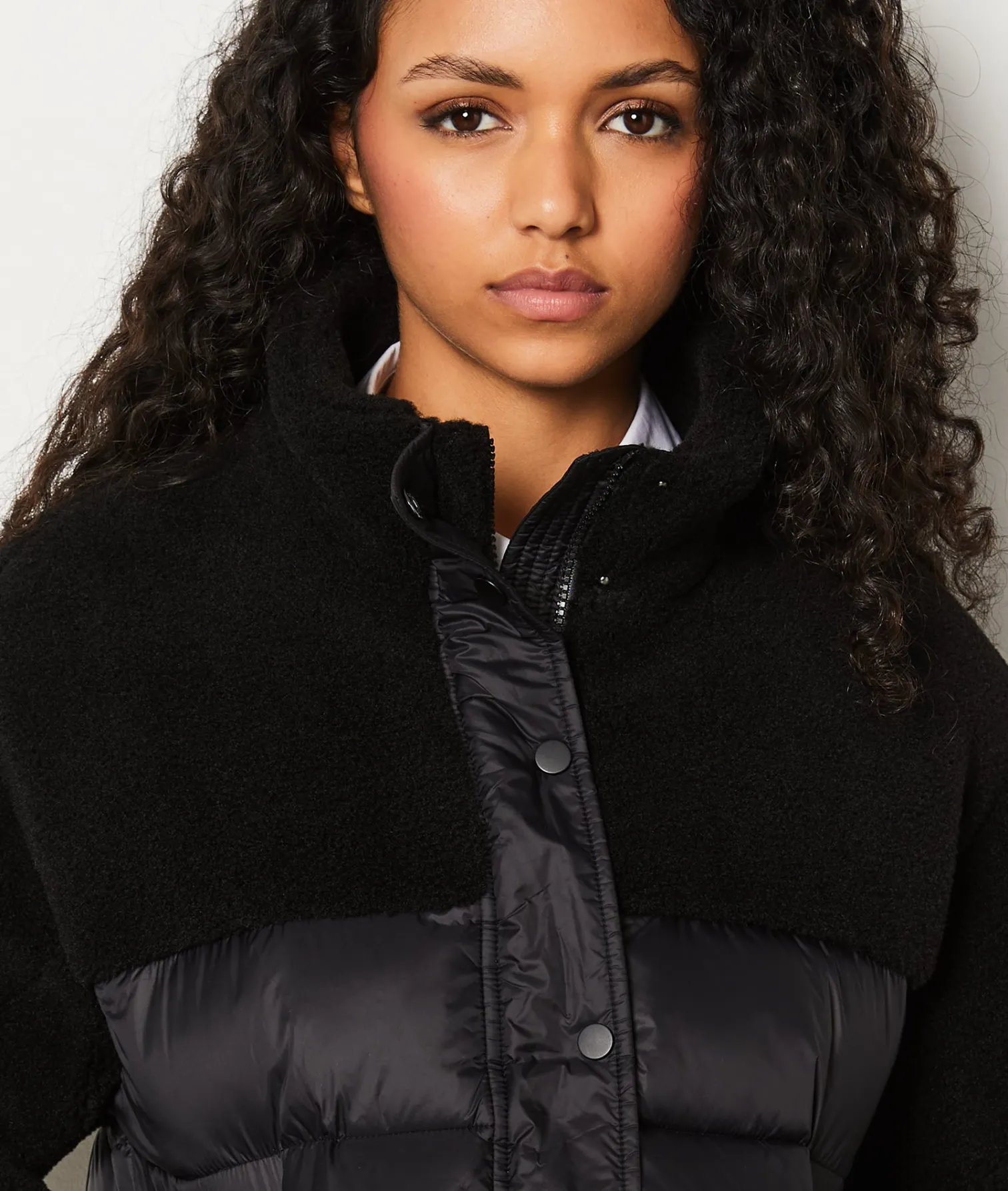 Etam Doudoune courte en fausse fourrure NOIR Clearance
