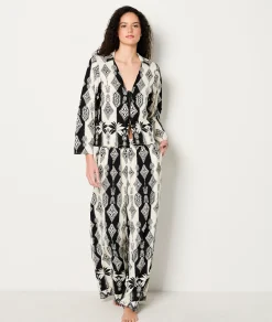 Etam Déshabillé à nouer avec motifs IMPFDECRU Discount