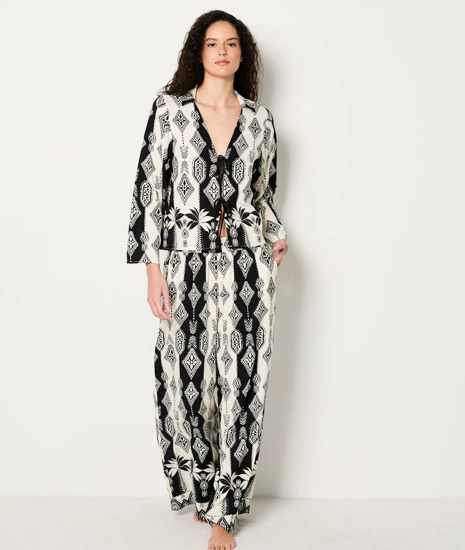 Etam Déshabillé à nouer avec motifs IMPFDECRU Discount