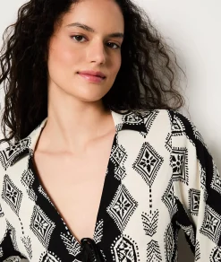 Etam Déshabillé à nouer avec motifs IMPFDECRU Discount