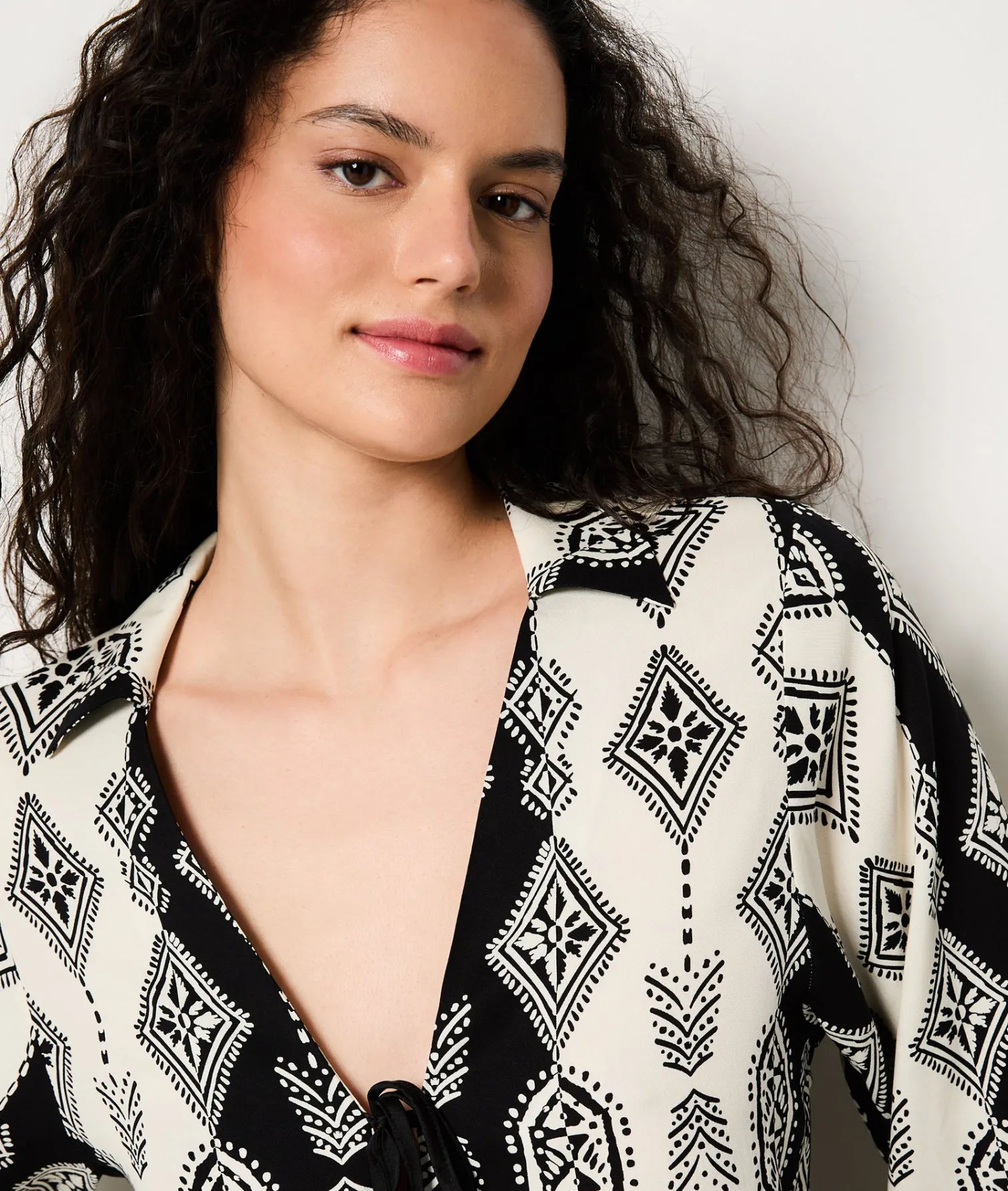 Etam Déshabillé à nouer avec motifs IMPFDECRU Discount