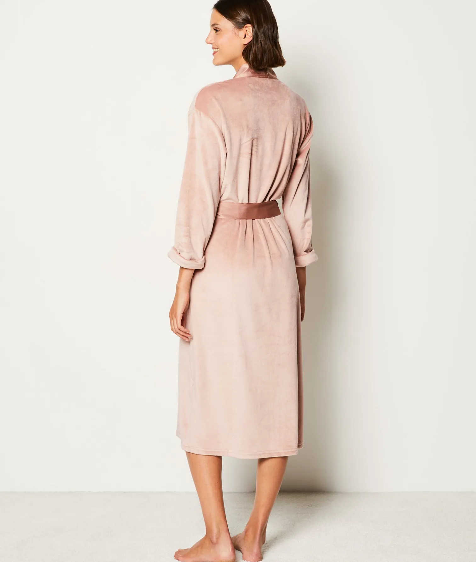 Etam Déshabillé en velours BEIGE Clearance