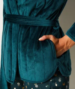 Etam Déshabillé matelassé en velours VERT Cheap