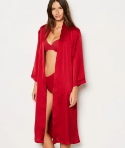 Etam Déshabillé satiné ROUGE Outlet