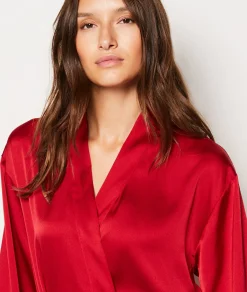 Etam Déshabillé satiné ROUGE Outlet