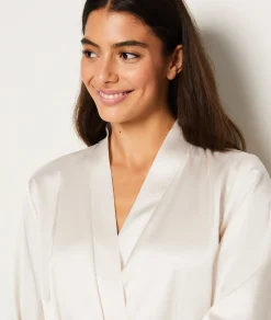 Etam Déshabillé satiné détails dentelle ECRU Flash Sale