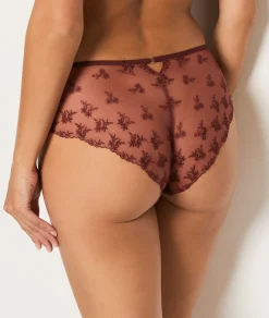 Etam Embroidered Tulle Boyshort TERRACOTTA Fashion