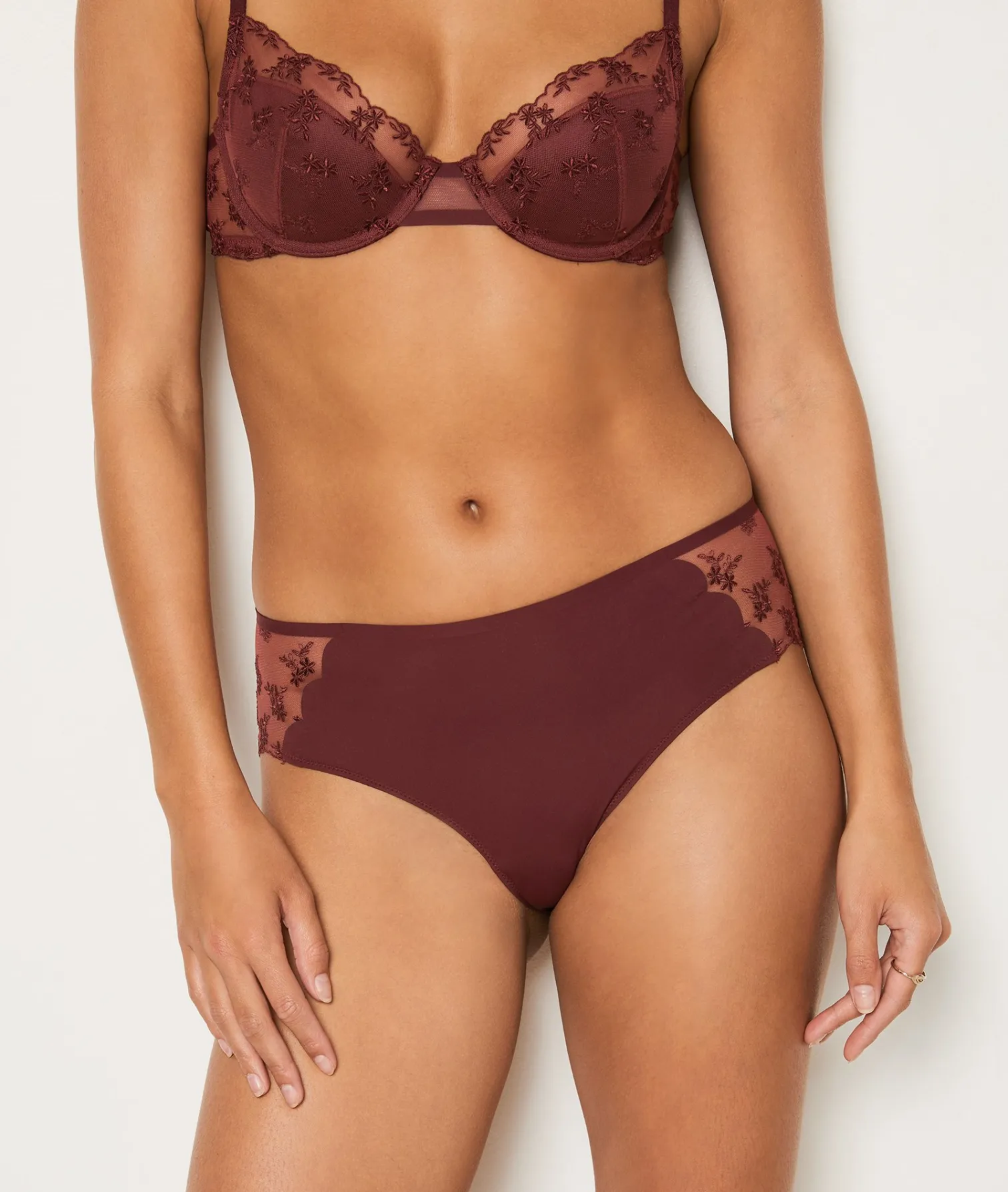 Etam Embroidered Tulle Boyshort TERRACOTTA Fashion