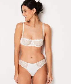 Etam Embroidered Tulle Hipster ECRU Flash Sale