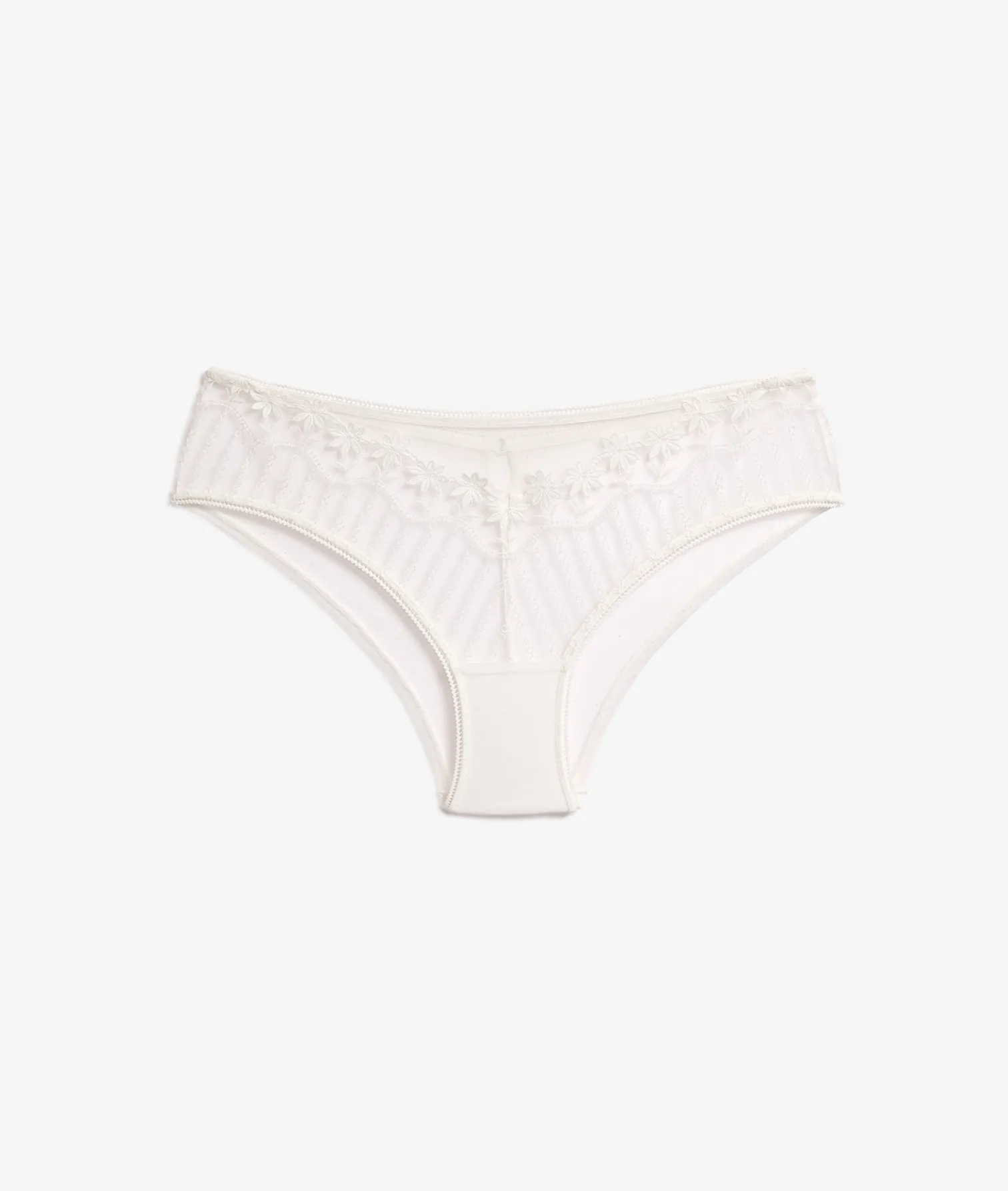Etam Embroidered Tulle Hipster WHITE Cheap