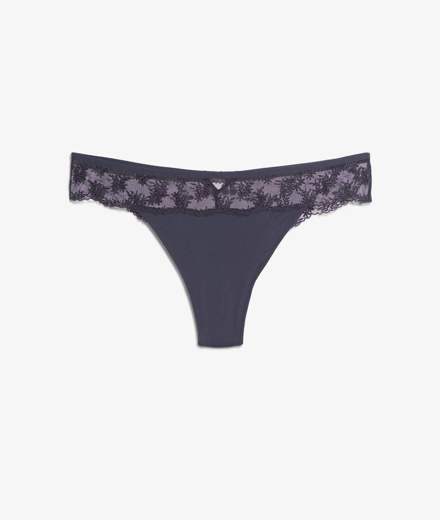 Etam Embroidered Tulle Tanga BLACK Sale