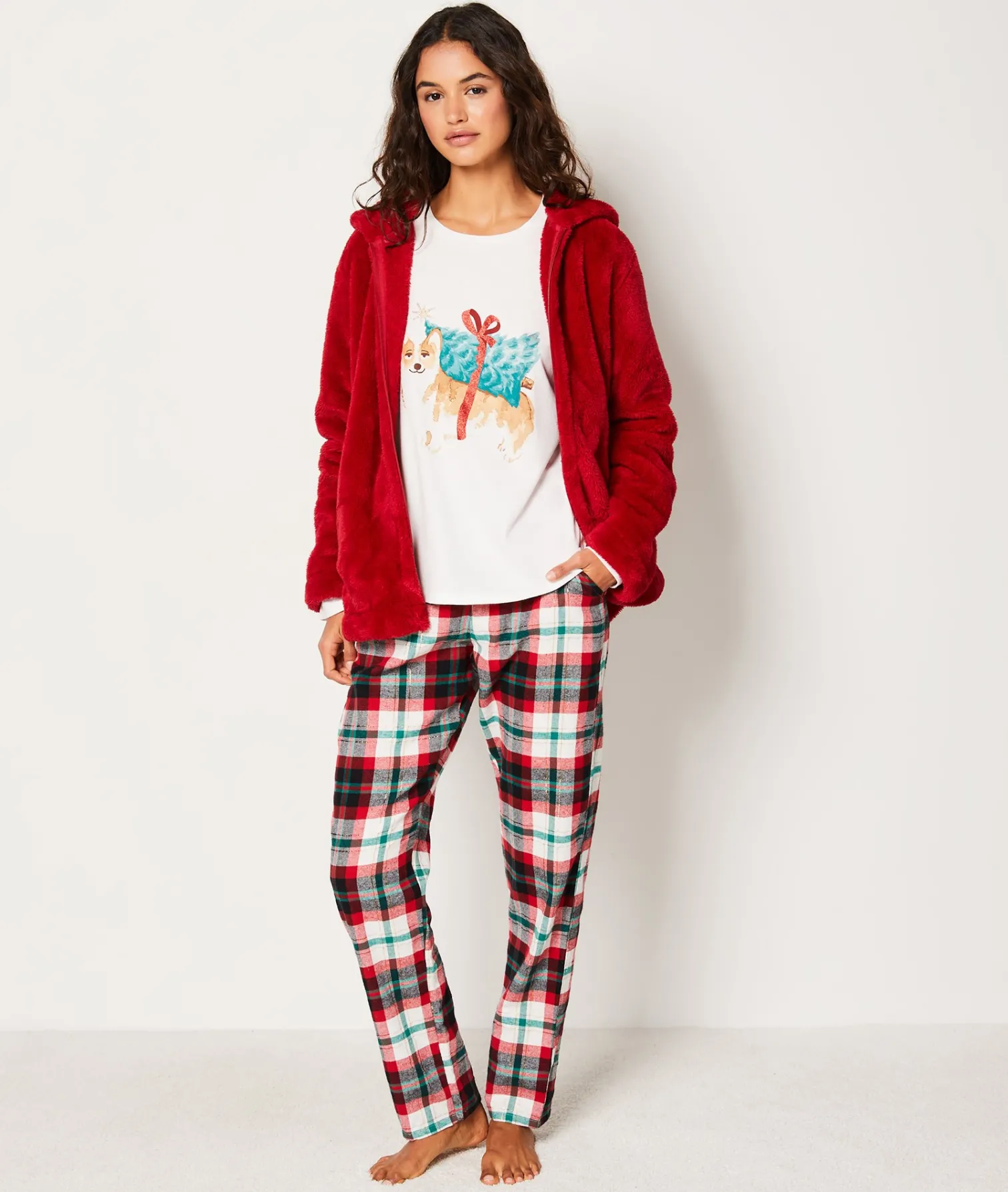 Etam Ensemble 3 pièces de pyjamas veste polaire CARDINAL Sale