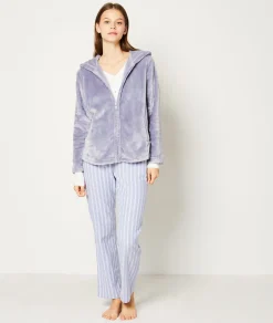 Etam Ensemble 3 pièces de pyjamas veste polaire BLEU Online