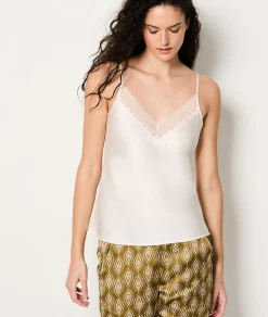 Etam Ensemble 3 pièces de pyjamas satiné KAKI Best