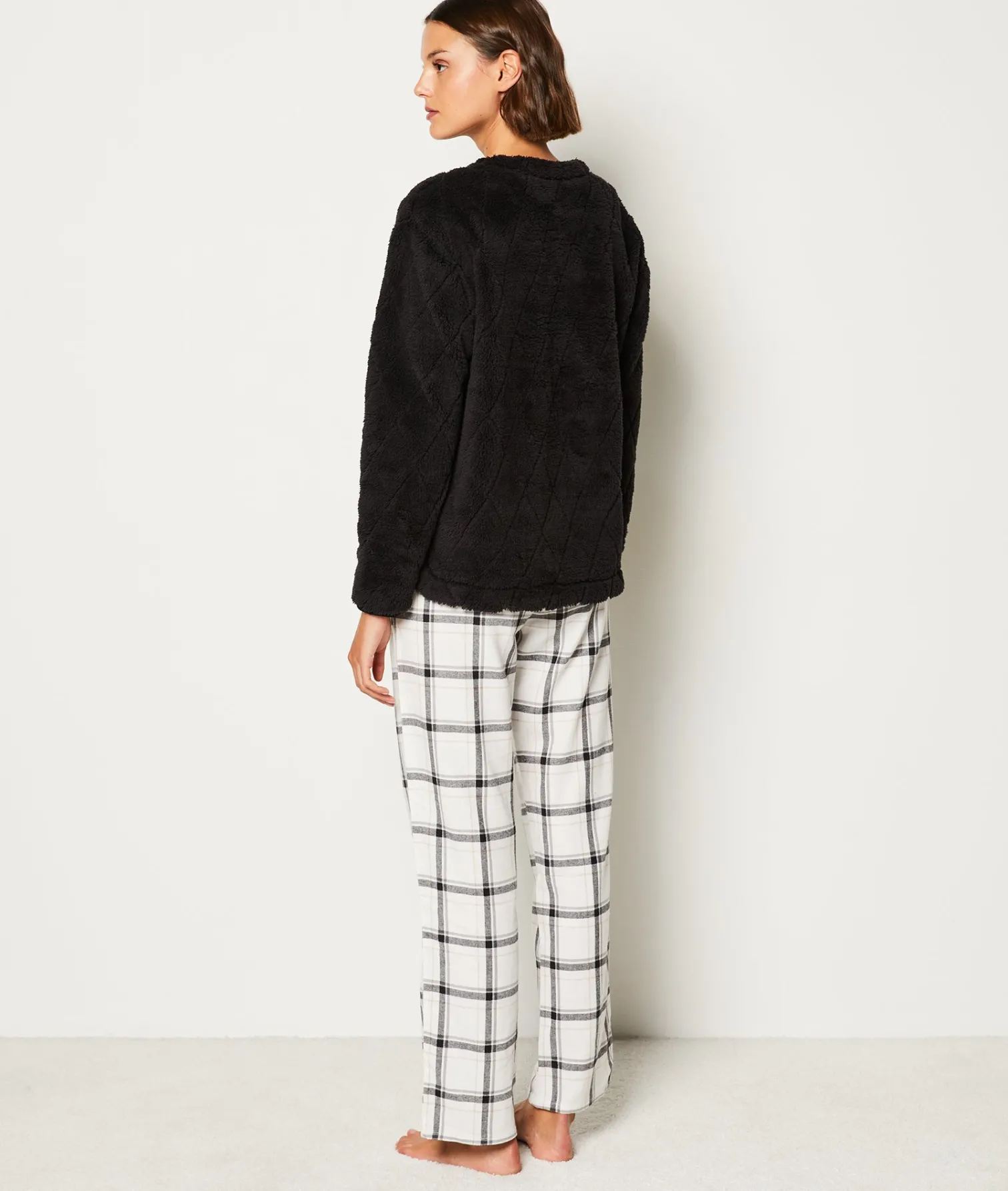Etam Ensemble 3 pièces de pyjamas veste polaire NOIR Discount