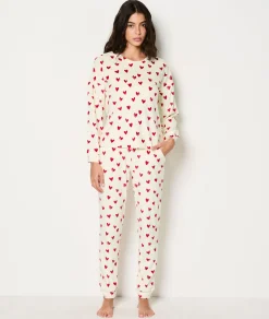 Etam Ensemble 2 pièces de pyjamas à motifs cœur ROUGE Sale